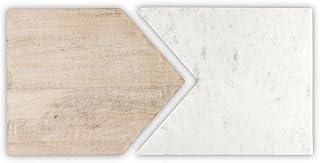 Santa Barbara Design Studio Pastry Boards - Two-Pieces -Table Sugar Collection Wood Serveware, 24" x 12", Marble + Mango Wood