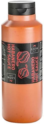 Habanero Hot Sauce | 1 Litre Squeezy Bottle | Lion Brand | Hot Chilli Sauce, Piri-Piri, Chipotle | Soya and Gluten Free | Vegan