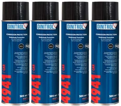 DINITROL 4941 BLACK UNDERBODY WAX 4 x 500ml AEROSOL SPRAY CANS Y
