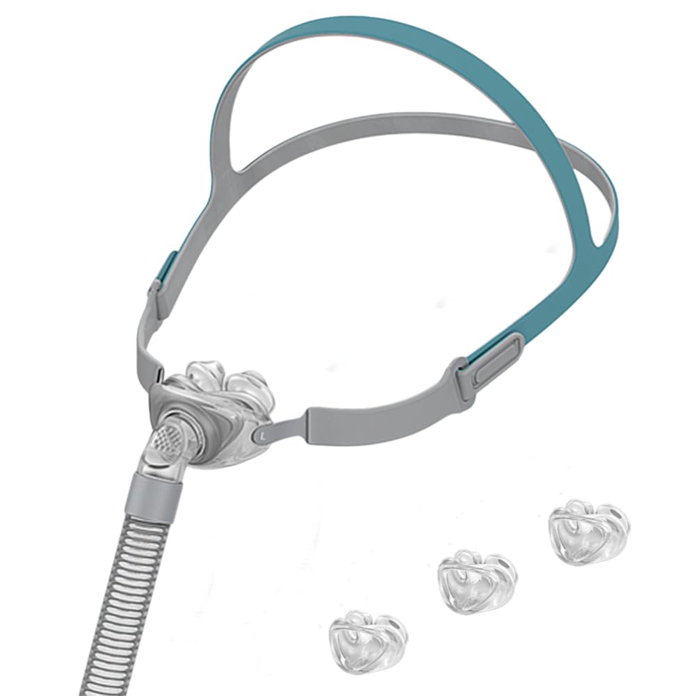 CPAP Mask Nasal Pillow Frame Fit, Full Combination CPAP Headgear Strap Tube Frame with S/M/L Size CPAP Nasal Pillow, Soft & Sealing Improve Wearing Comfort for Sleep