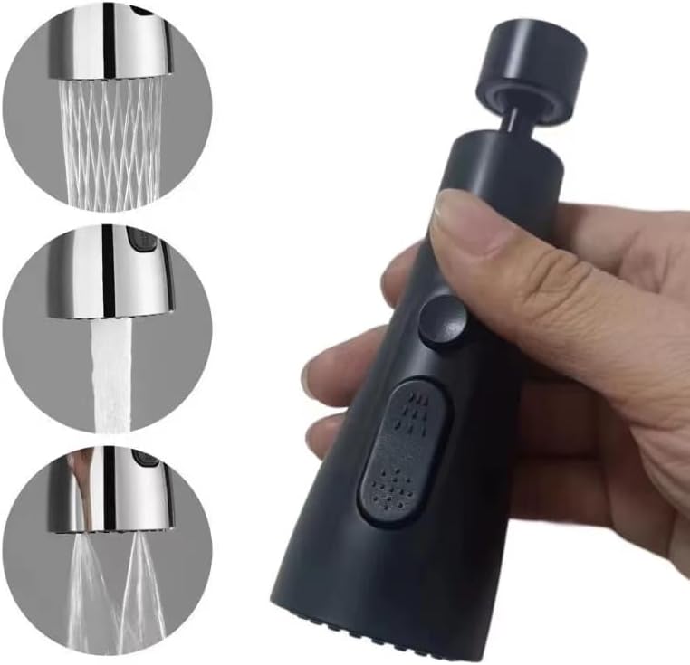 Universal Kitchen Tap Head Pull Out Spray Head Replacement Sink Faucet Basin Mixer Tap Kitchen Bathroom Faucet Parts. (Black)