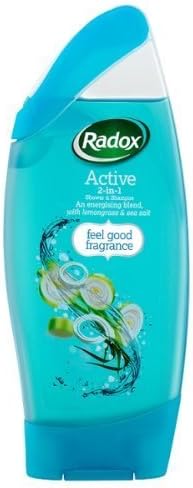 Radox Active Shower & Shampoo 2-in-1 with Lemongrass and Sea Salt 6 x 250ml