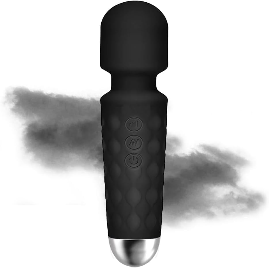 Home Massager, Handheld Electric Powerful Rechargeable Waterproof Neck Massage Tool (Purple) (Black)