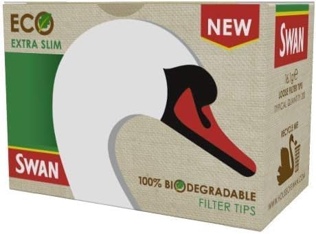 Swan Loose Eco Extra Slim 100% Biodegradable Filter Tips - 200 Filters per Pack (10), Brown