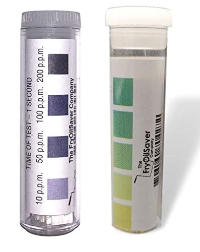 Restaurant Sanitizer Test Kit Combo, 2 x Vial of 100 Strips Each QR5 Quat Sanitizer 0-400PPM & Chlorine Test Strips 0-200PPM Testing Kit for Food Service, Bar & Restaurants Supplies by FryOilSaver Co.