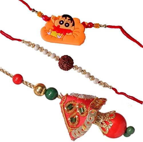 Designer Bhaiya Bhabhi and Kids Rakhi Set