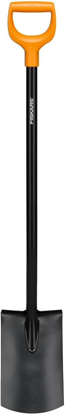 Fiskars 1003456 Round Edge Spade for Furniture, Low Stony Floors, Length: 117 cm, Quality Steel Blade, Plastic, Solid, 1003456