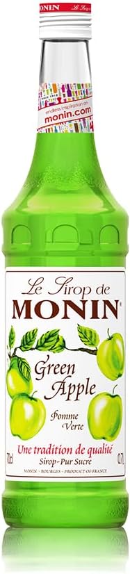 MONIN Premium Green Apple Syrup 700ml for Cocktails and Mocktails. Vegan-Friendly, Allergen-Free 100% Natural Flavours