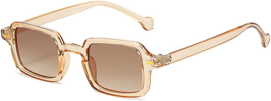 Vintage Leopard Blue Rectangle Sunglasses For Women Men Retro Rivet Sun Glasses Female