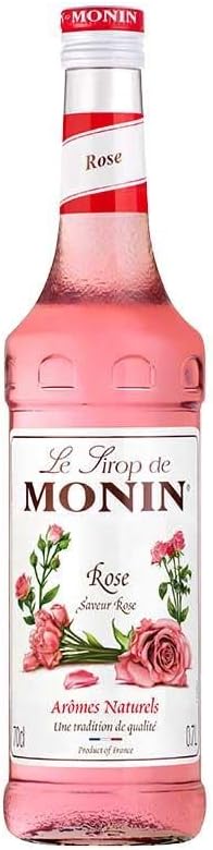 MONIN Premium Rose Syrup 700ml for Cocktails and Mocktails. Vegan-Friendly, Allergen-Free, 100% Natural Flavours and Colourings