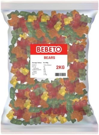 Bebeto Gummy Bears 2kg – Fruit Flavoured Chewy Jelly Sweets