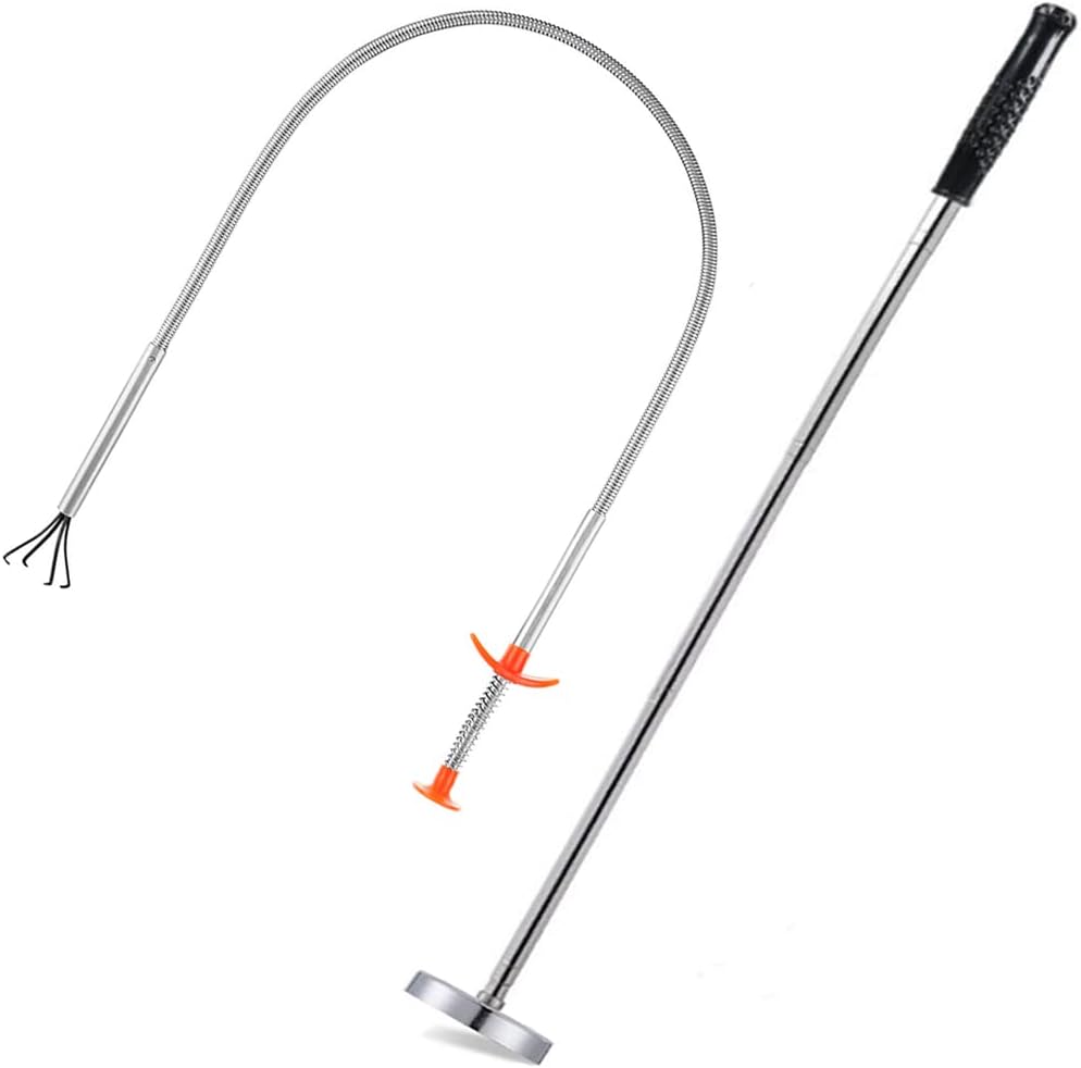 2Pack Magnetic Pickup Tool - Flexible Extra Long Reach Bendable Curve Grabber, Retrieving Telescoping Magnet Pickup Tools，Extendable Magnetic Pick Up Tools，Bendable Spring Magnet Stick