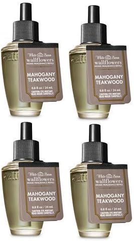 Bath & Body Works WallFlowers Fragrance Refill 0.8 Oz 4 Pack (Mahogany Teakwood)