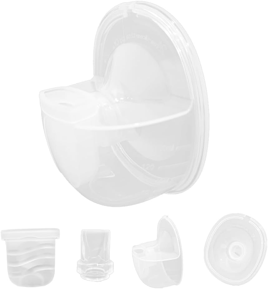 Full Set Wearable Breast Pump Replacement Parts Compatible with NCVI NICEGREEN Nuliie Zooawa S32 Breast Pump, Include Duckbill Valve, Silicone Diaphragm, Flange, Milk Collector Cup (27mm Flange)