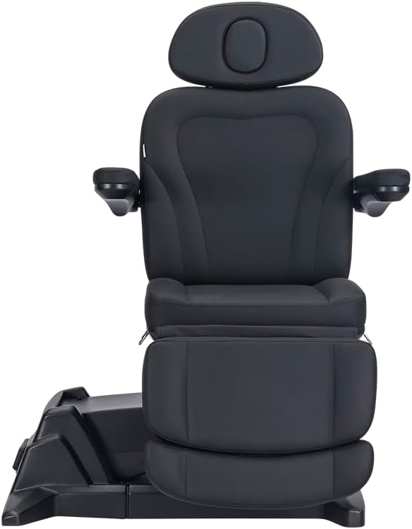 | LUKO Swivel Deluxe Electric 4 Motor Treatment Chair Bed with 240 Degree Rotation and Removable Armrest (All Black)