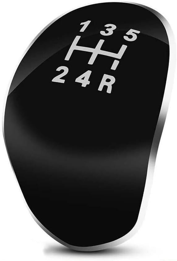 Juttzzei Ford Gear Knob Cover, 5 Speed Gear Stick Cover for Fiesta Focus C-Max S-Max Galaxy Kuga Shift Knob Cap, Upgraded ABS Ford Fiesta Gear Stick Cover Head - Silver…