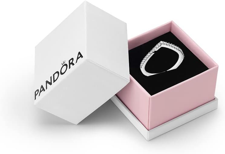 Pandora Timeless Women's Sterling Silver Sparkling Cubic Zirconia Wishbone Ring