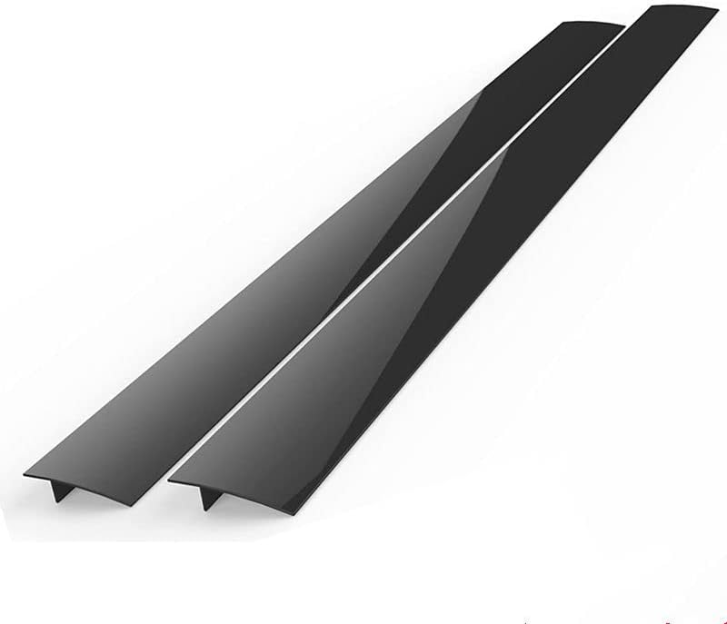 2 Pack Silicone Stove Counter Gap Cover, Flexible Easy Clean Heat Resistant Wide & Long Gap Cap Fillers,Seals Spills Between Counter, Stove Top, Oven, Washer & Dryer (21Inches, Black)