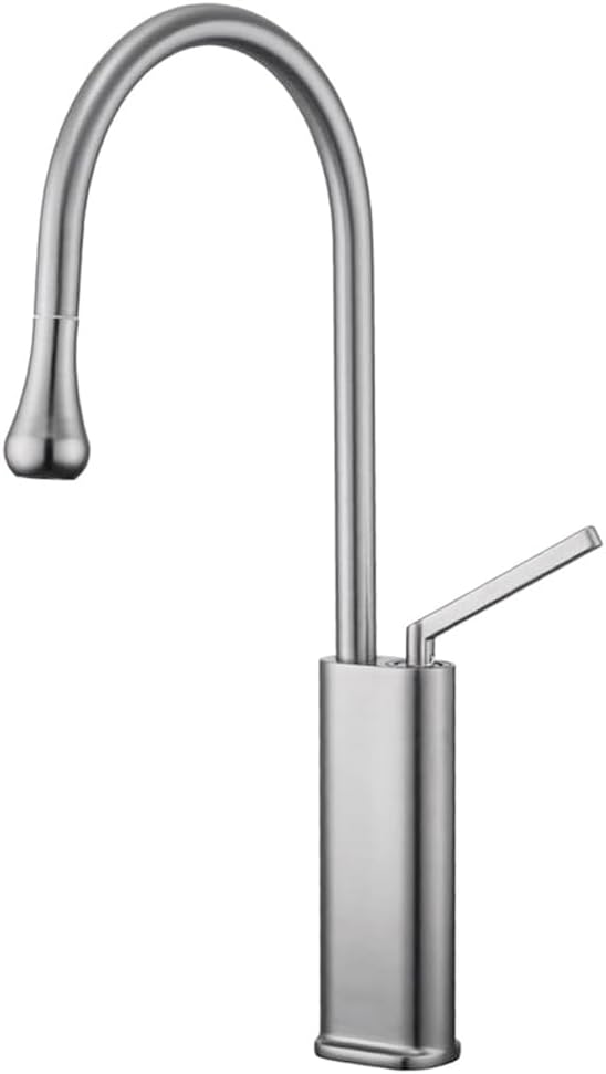 Bathroom Kitchen One Hole Single Handle Tall Vessel Basin Sink Pull Out Faucet Spray Head 1 Hole Bowl Lavatory Vanity Pull Down Faucet with Sprayer High Arc Drop Bar Mixer Tap Brushed Nickel