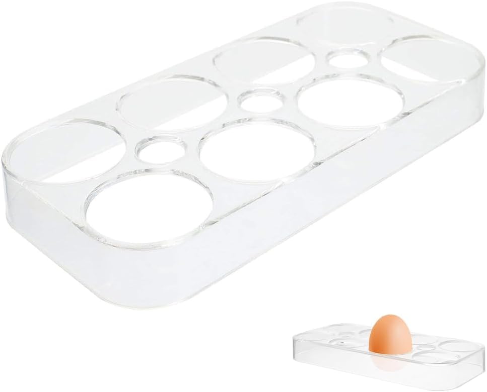 Refrigerator Egg Tray Durable Plastic Egg Holder Boxes 8 Eggs Egg Rack Shelf Holder for Kitchen Refrigerator Countertop