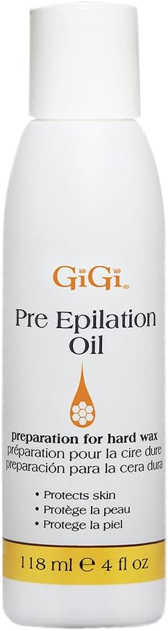 GiGi Pre Epilation Oil - Allows For Easier & More Effective Waxing While Protecting & Conditioning Skin - Preparation for Hard Wax - 118ml