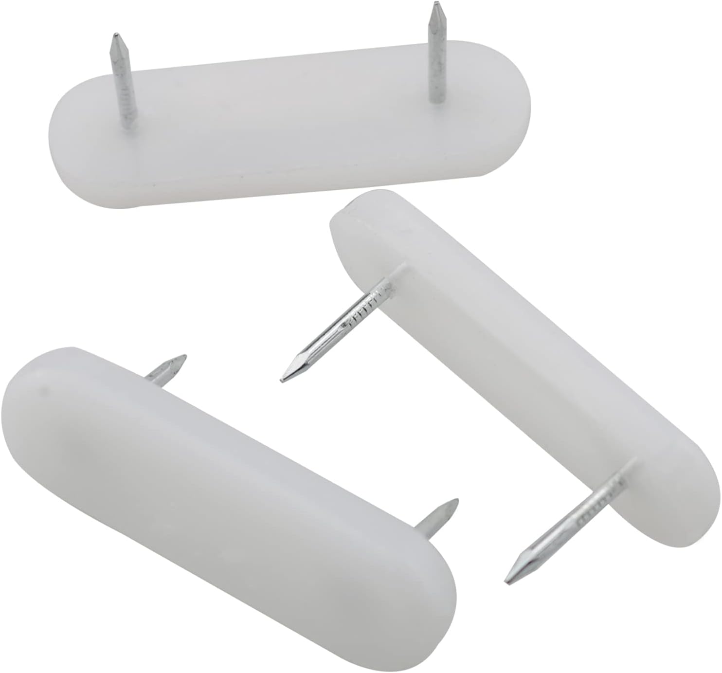 50pcs Chair Slider Plastic Head 2 Pins Nail on Furniture Sliders Chair Leg Floor Protectors Cabinet Fasteners for Hardwood