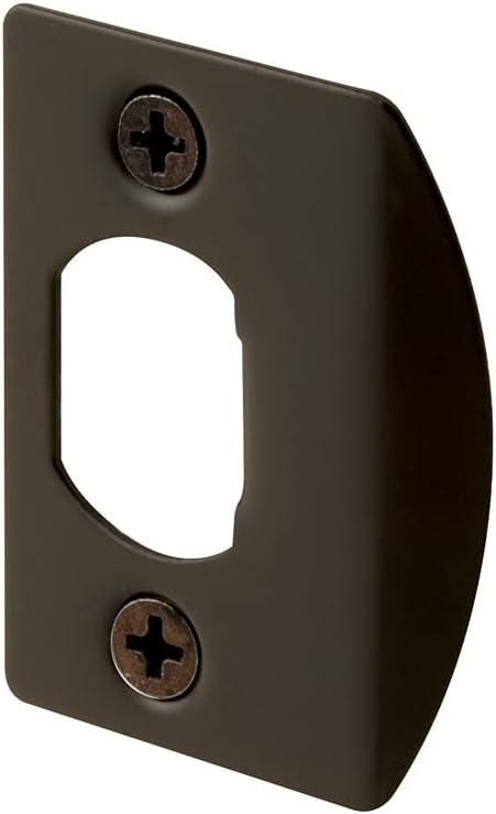Prime-Line E 2516 Door Latch Strike Plate, Steel Construction, Classic Bronze Finish (2 Pack)