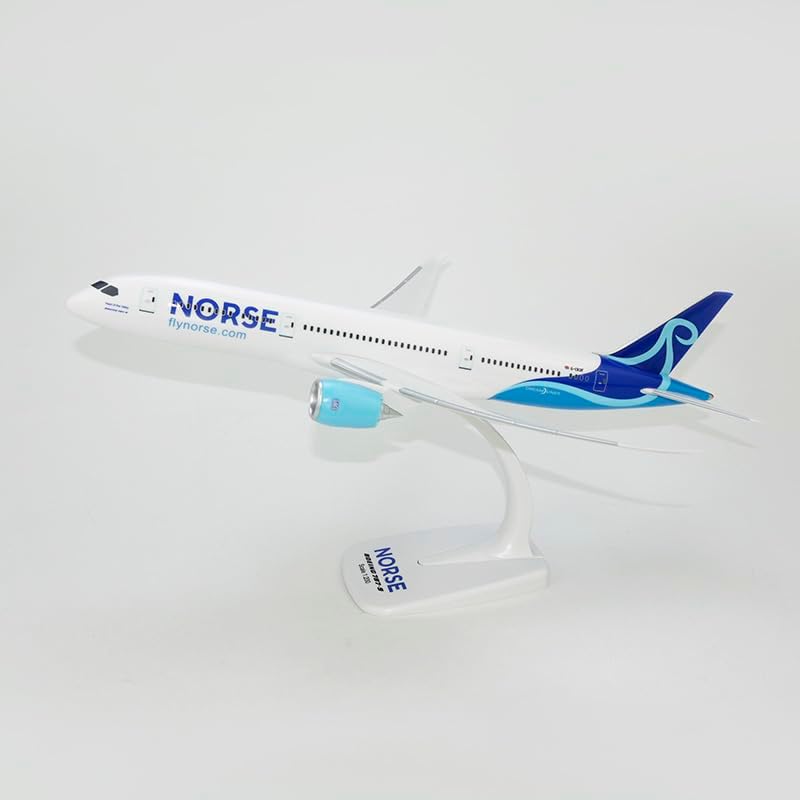 AeroClix Model Airplane Norse Atlantic Boeing 787-9 LN-FND 1/200 Scale Model Aircraft, perfect for display, 31.5cm length, comes with a stand
