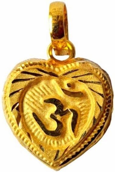 22K/18K Real Certified Fine Yellow Gold Abstract Mens Pendant