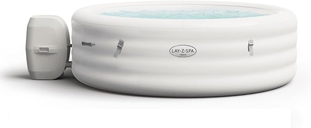 Lay-Z-Spa 60011 Vegas Hot Tub with 140 AirJet Massage System Inflatable Spa with Freeze Shield Technology, 4-6 Person