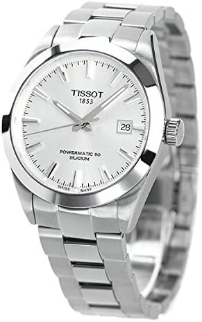 Tissot T1274071103100 T-Classic Gentleman Automatic Powermatic 80 Silcium 1.6 inches (40 mm) Men's Watch, Silver, Bracelet Type