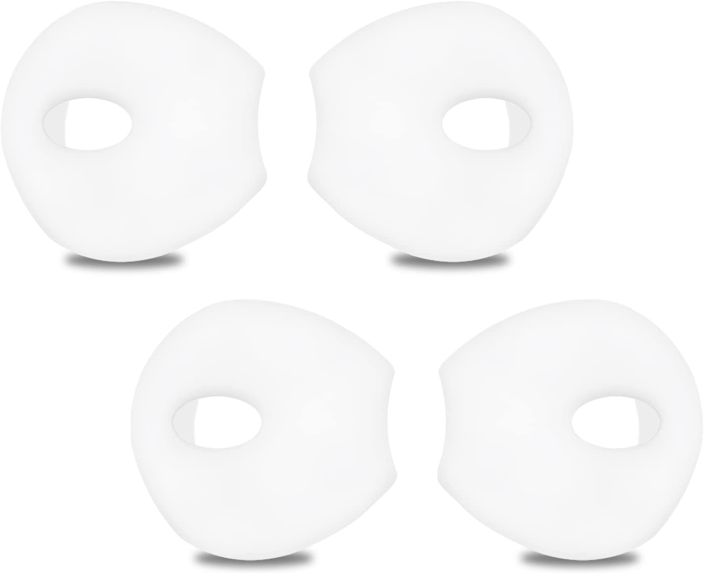 EKIND 4 Pcs Ear Cover Tips Anti-Slip Silicone Soft Replacement Sport Earbud Tips Compatible for iPhone 7 / 6S / 6 Plus / 5S / 5C / 5 Headphones Earphones Protective Accessories (White)
