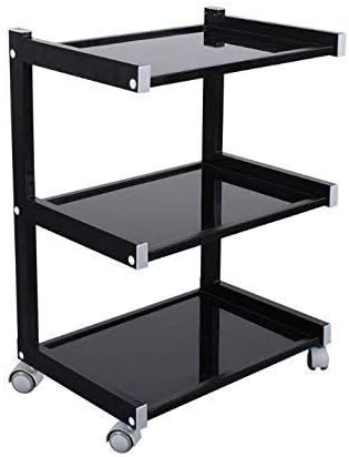 Glass Salon Trolley Hairdressing Beauty Spa Product Display Cabinet by Urbanity Black