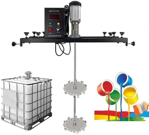 Electric Tank Mixer 980W with Stainless Steel Stirring Rod, Adjustable Length for Mixing Paint, Coating, Glue, and Cement - Powerful and Durable