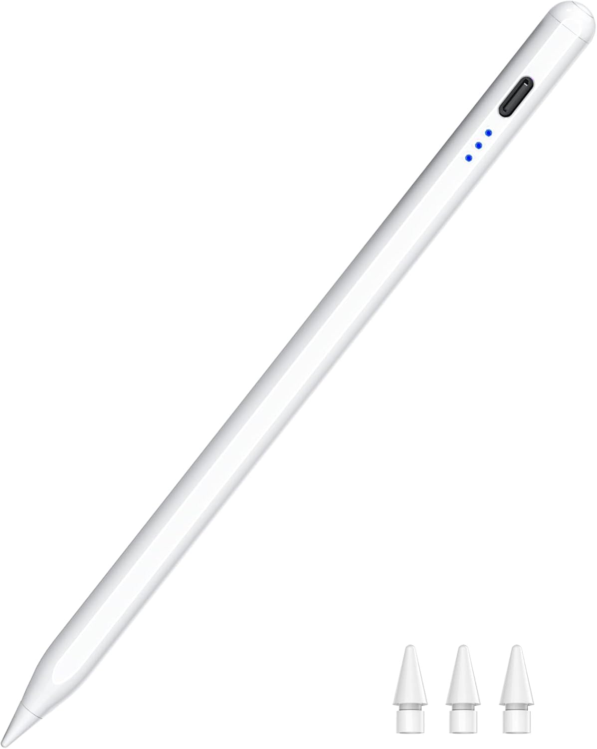 Stylus Pen for iPad 2018-2024, Fast Charging Pencil (1st Generation) with Tilt Sensitivity & Palm Rejection, Magnetic Pen for iPad Air 3/4/5/M2, iPad Mini 5/6, iPad 6/7/8/9/10, iPad Pro 11"/12.9"/M4