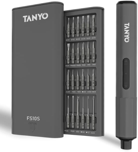 TANYO Mini Electric Screwdriver, 51 in 1 Precision Screwdriver Set Rechargeable, Small Cordless Screwdrive with 48 S2 Bits, 400mAh Battery LED Light Power Repair Tool Kit for PC RC