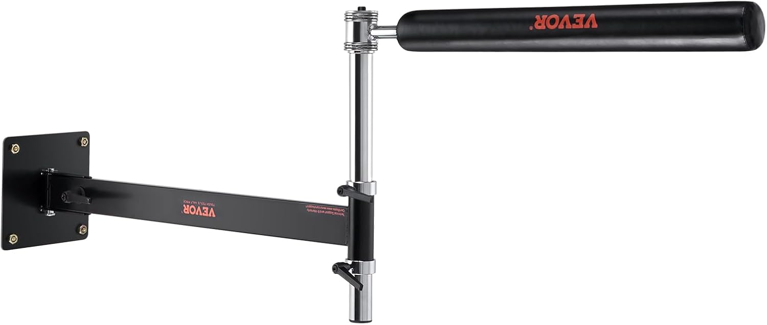 VEVOR Wall Mount Boxing Spinning Bar, Adjustable Punching Spinning Bar, Boxing Speed Trainer with Gloves, Black Reflex Boxing Bar, Boxing Training Equipment for Kickboxing, MMA, Stress Relief, Fitness