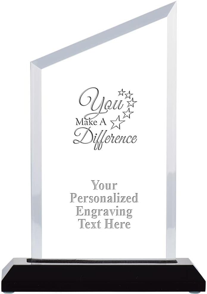 Crown Awards Personalized Acrylic Trophy, 8" Engraved Incline Slant Acrylic Award