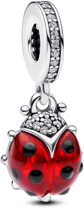 Pandora Red Ladybug Dangle Charm - Compatible Moments Bracelets - Jewelry for Women - Gift for Women in Your Life - Made with Sterling Silver & Enamel