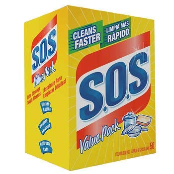 S.O.S. Steel Wool Soap Pads, (50 per Box) AS