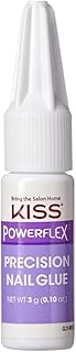 KISS PowerFlex Precision Nail Glue - Fast Drying Adhesive for Glue-On Nails & Repairs with Precision Tip Nozzle, Ideal for Tips & Wraps, Net Wt. 0.10 oz (3g)