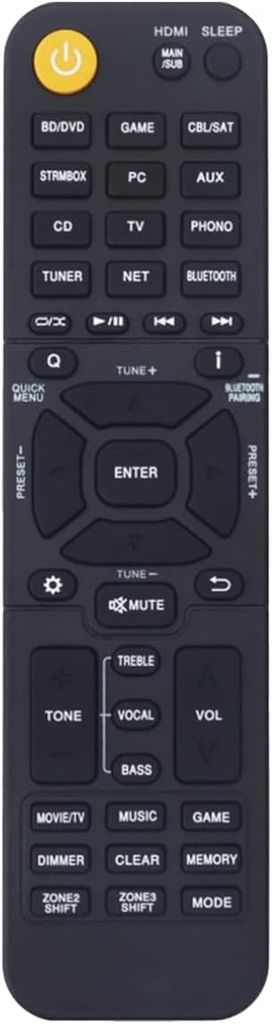 Replacement Remote Control for Onkyo AV Receiver RC-972R RC-970R TX-NR595 TX-NR5100 TX-NR3100 TX-NRSR393 TX-NR6100 TX-NR6050 TX-NR696 TX-NR7100 TX-NR797 TX-RZ840 TX-RZ50 TX-RZ70 TX-SR494