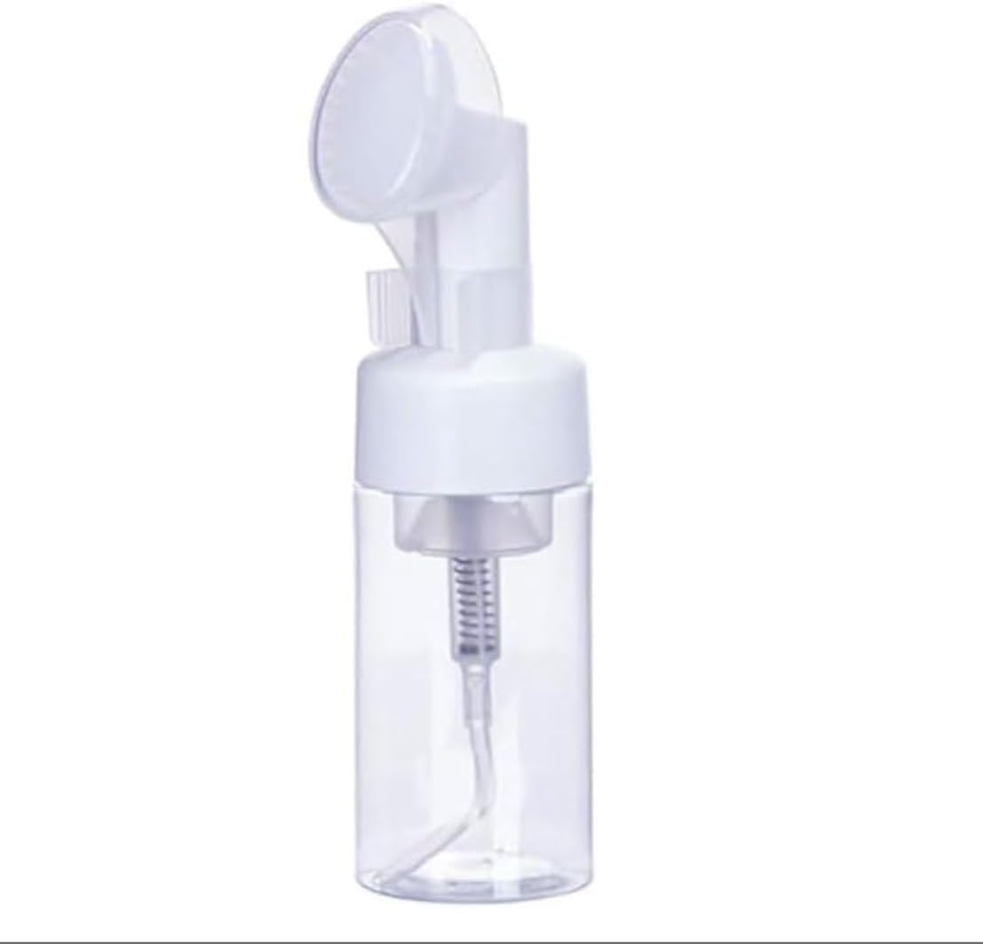 1Pc 100ml Clear Empty Clear Plastic Foam Dispenser Bottle Refillable Foaming Bottles Soap Dispenser Pump Bottles with Gel Head Wash Brush for Cleaning Travel Shampoo, Beauty and Personal Care