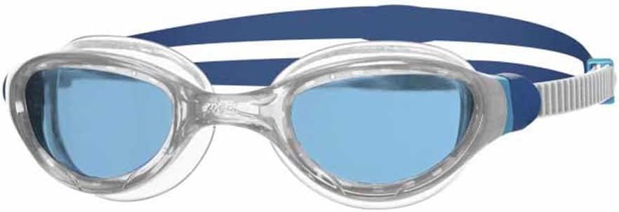 Zoggs Phantom 2.0 Adult Swimming Goggles, UV Protection Swim Goggles, Quick Adjust Adult Goggles Straps, Split Yoke Comfort Swimming Goggle Strap, Fog Free Clear Swim Goggle Lenses