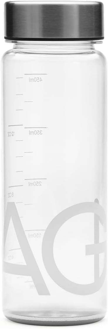 AG1 Shaker Bottle – 16 oz BPA-Free Bottle with Leak-Resistant Stainless Steel Lid – Mixes AG1 Greens Powder Smoothly – Easy to Clean, Travel-Ready