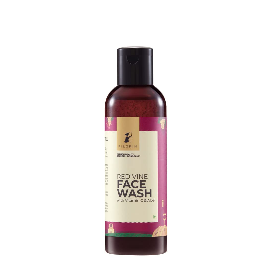Pilgrim Red Vine Face Wash | Hydrating Cleanser with Retinol, Mulberry & Vitamin C | Removes Dirt, Impurities, Refreshes & Revitalizes Skin | For Soft, Radiant Glow | 3.38 Fl Oz (100ml)