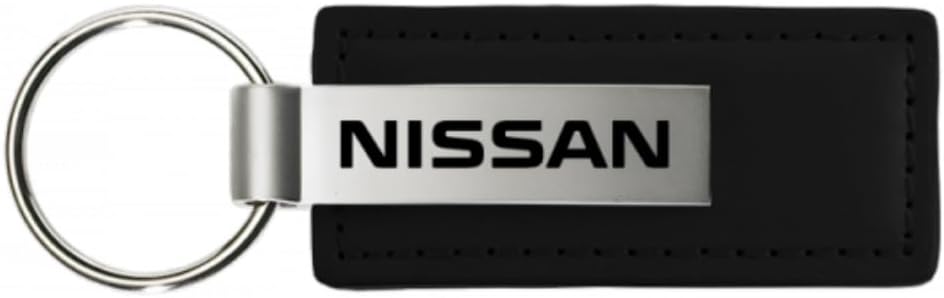 AU-TOMOTIVE GOLD INC. Officially Licensed Leather Keychain for Nissan (Black)