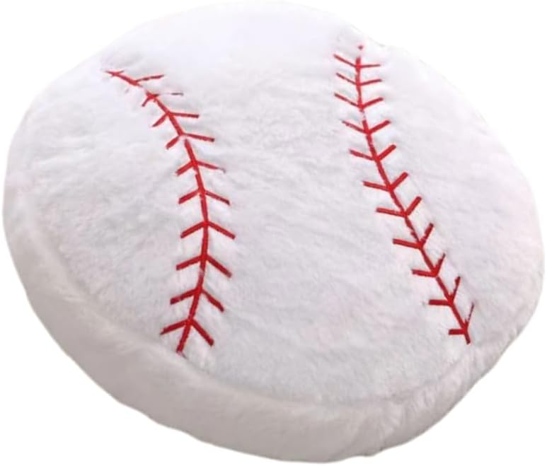 MAIPAI Baseball Sports Pillow Fluffy Soft Throw Pillow Toy,14inch Sport Baseball Plush Toys Cushion Decorative Baseball Plushies Doll for Kids Children Room Deco (Baseball, White)