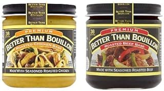 Better than Bouillon Premium Roasted Beef and Roasted Chicken Base, 8 oz Jars (Pack of 2)