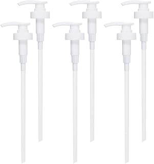 Gallon Pump Dispenser, Fits Most 1 Gallon Jugs and Containers 38/400 Snow Cone Syrup Pump Lid Top Replacement for Sanitizer, Lotion, Shampoo, Conditioner (6 Pack)